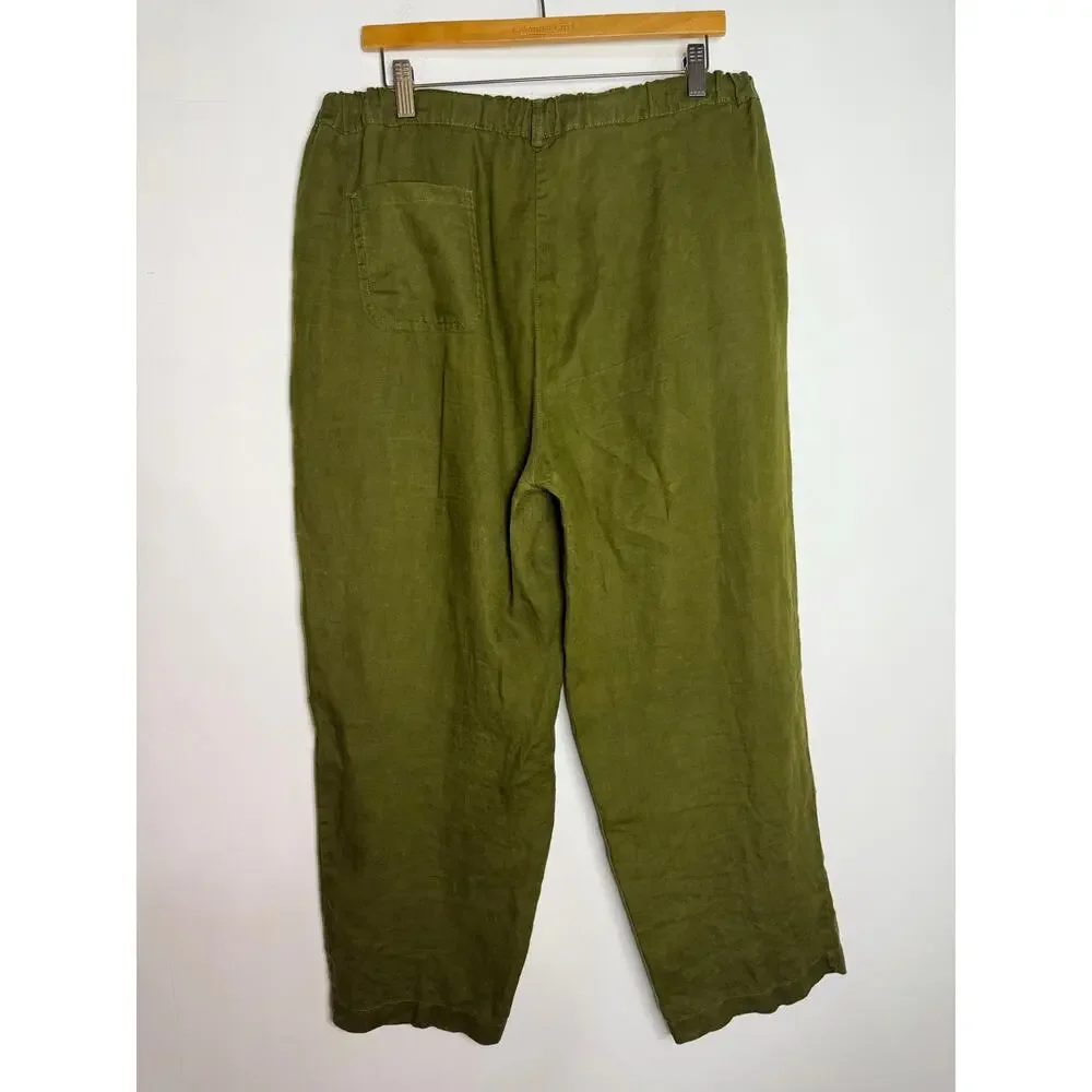 Quince 100% European Linen Tapered Ankle Pants Size Large